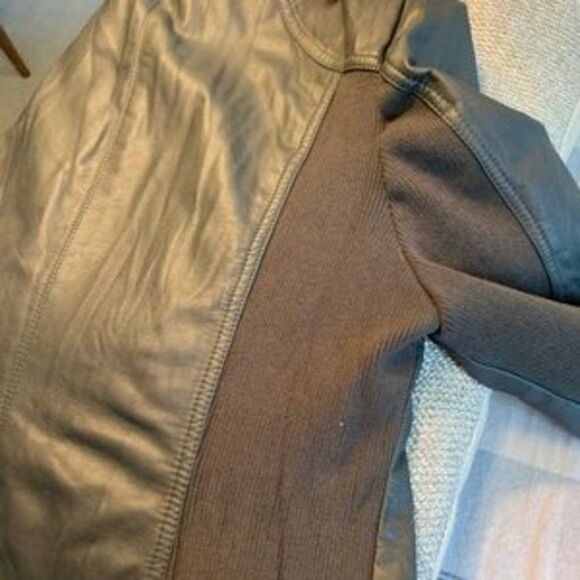 🆕 RD Rhonda Faux Leather Jacket with Knit Sides size L - Picture 2 of 7